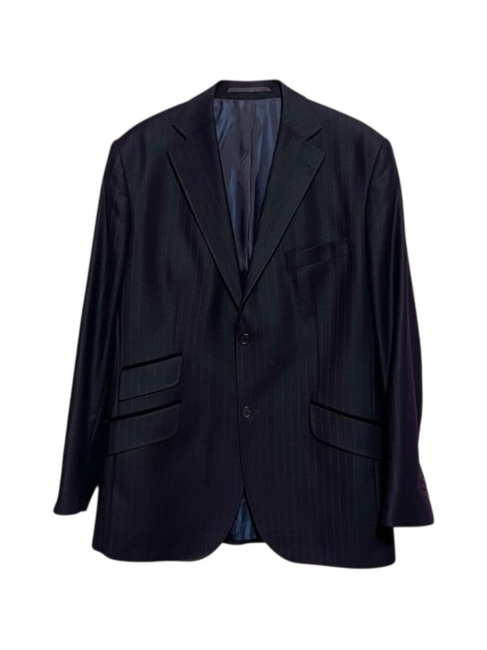 Ted Baker Endurance Blazer Men's 44R Black Blue Wool‎ Pinstripe Sports Coat